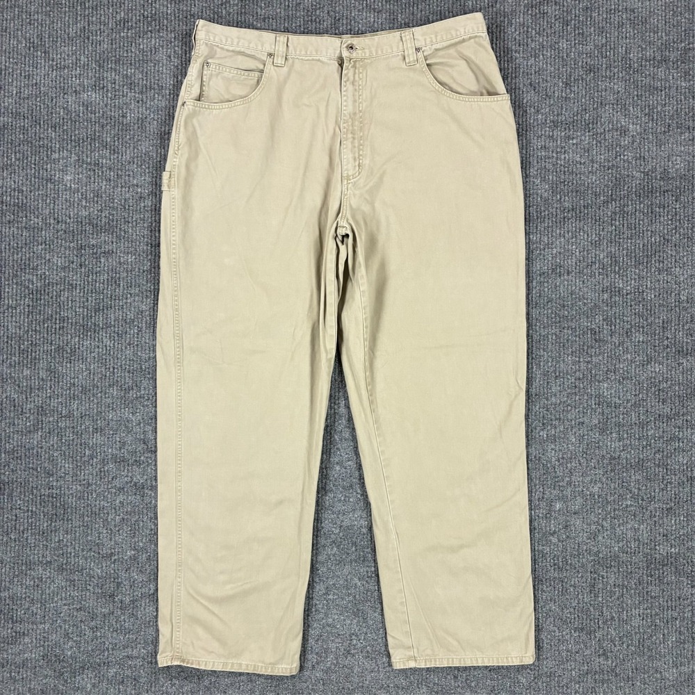 Wrangler Authentics Mens Cargo Pants Size 40x32 Beige Cotton Outdoor High Rise‎